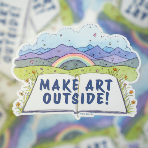 Make Art Outside! 4" Sticker - Rainbow