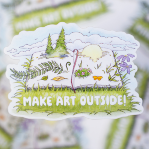 Make Art Outside! 4" Sticker - Meadow